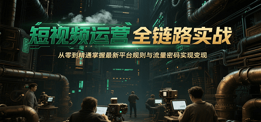短视频运营全链路实战，从零到精通掌握最新平台规则与流量密码实现变现-顺彩轻创-资源网-最新项目分享网