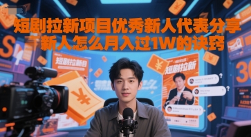 短剧拉新项目优秀新人代表分享新人怎么月入过1W的诀窍-顺彩轻创-资源网-最新项目分享网
