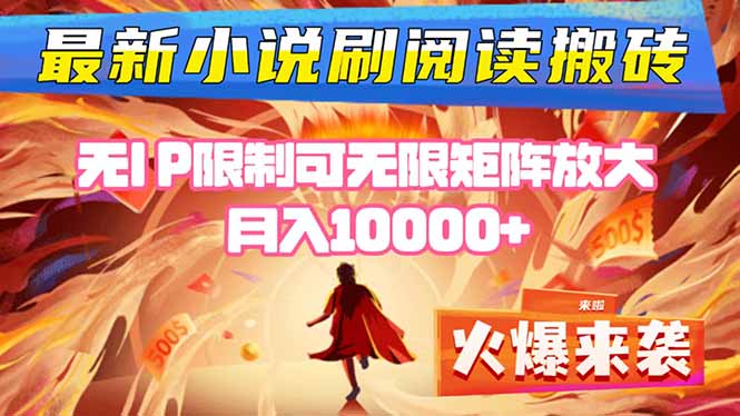 小说阅读搬砖单机每天收益200-400+ 无IP限制可无限矩阵放大 —-顺彩轻创-资源网-最新项目分享网
