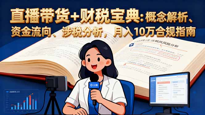 直播带货+财税宝典：概念解析、资金流向、涉税分析，月入10万合规指南-顺彩轻创-资源网-最新项目分享网