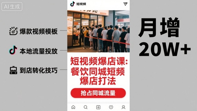 短视频爆店课，餐饮同城短视频爆店打法-顺彩轻创-资源网-最新项目分享网