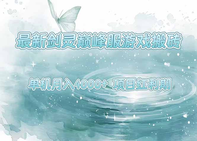 最新剑灵巅峰服游戏搬砖，项目红利期，单机稳定4000+操作简单好上手-顺彩轻创-资源网-最新项目分享网