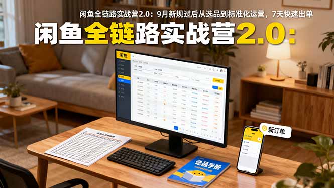 闲鱼全链路实战营2.0：9月新规过后从选品到标准化运营，7天快速出单-顺彩轻创-资源网-最新项目分享网