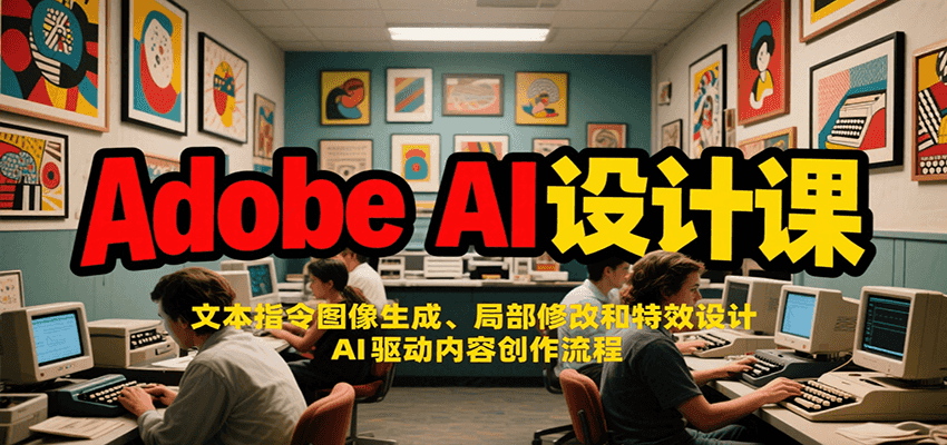 Adobe AI设计课：文本指令图像生成、局部修改和特效设计，AI驱动内容创作流程-顺彩轻创-资源网-最新项目分享网