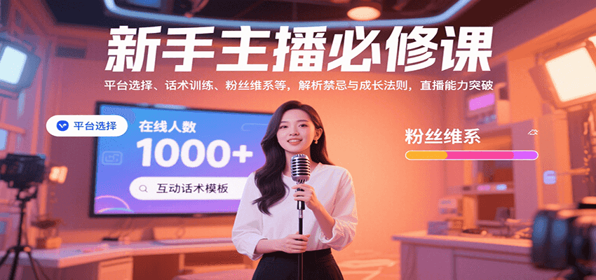 新手主播必修课：平台选择、话术训练、粉丝维系等，解析禁忌与成长法则，突破直播能力-顺彩轻创-资源网-最新项目分享网