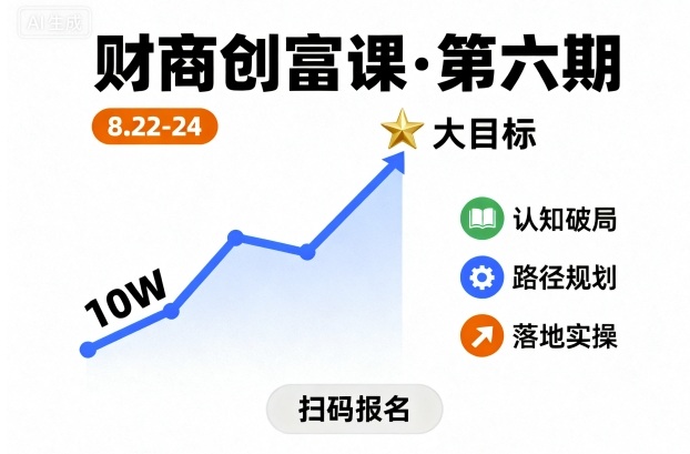 财商创富课第六期8月22-24号，如何从10W起步，一步步实现大目标-顺彩轻创-资源网-最新项目分享网