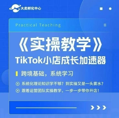 大卖家孵化中心TikTok实操课，TikTok小店成长加速器，跨境基础系统学习，一步一步带你开店-顺彩轻创-资源网-最新项目分享网