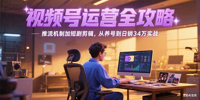 2025视频号运营全攻略，推流机制加短剧剪辑，从养号到日销34万实战-顺彩轻创-资源网-最新项目分享网