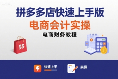 拼多多店快速上手版电商会计实操-电商财务教程-顺彩轻创-资源网-最新项目分享网
