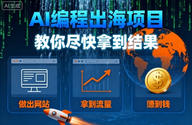 AI编程出海项目，教你尽快拿到结果-做出网站、拿到流量、賺到钱-顺彩轻创-资源网-最新项目分享网