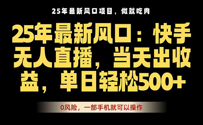 25年最新无人直播玩法，当天秒出单，一部手机就可操作-顺彩轻创-资源网-最新项目分享网
