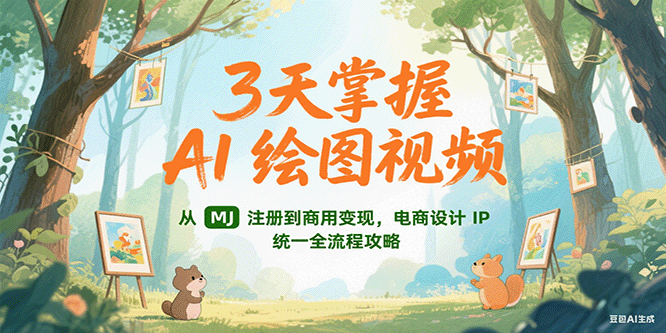 3天掌握AI绘图视频，从MJ 注册到商用变现，电商设计IP统一全流程攻略-顺彩轻创-资源网-最新项目分享网