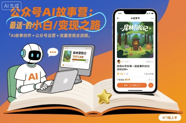 公众号ai故事营，最适合小白的自媒体变现之路-顺彩轻创-资源网-最新项目分享网