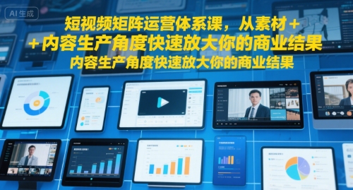 短视频矩阵运营体系课，从素材+内容生产角度快速放大你的商业结果-顺彩轻创-资源网-最新项目分享网