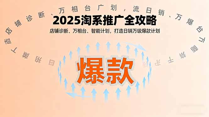 2025淘系推广全攻略，店铺诊断、万相台、智能计划，打造日销万级爆款计划-顺彩轻创-资源网-最新项目分享网