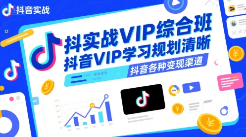 抖音实战VIP综合班，抖音VIP学习规划请晰抖音各种变现渠道-顺彩轻创-资源网-最新项目分享网