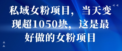 私域女粉项目，当天变现超1k，这是最好做的女粉项目，可放大操作-顺彩轻创-资源网-最新项目分享网