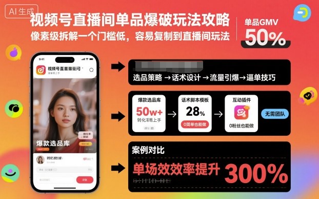 视频号直播间单品爆破玩法攻略，像素级拆解一个门槛低，容易复制到直播间玩法-顺彩轻创-资源网-最新项目分享网