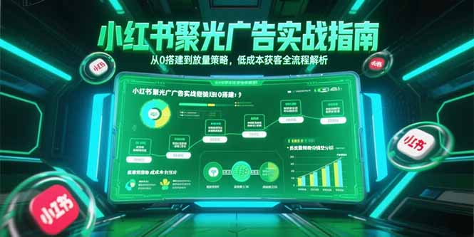 小红书聚光广告实战指南，从0搭建到放量策略，低成本获客全流程解析-顺彩轻创-资源网-最新项目分享网