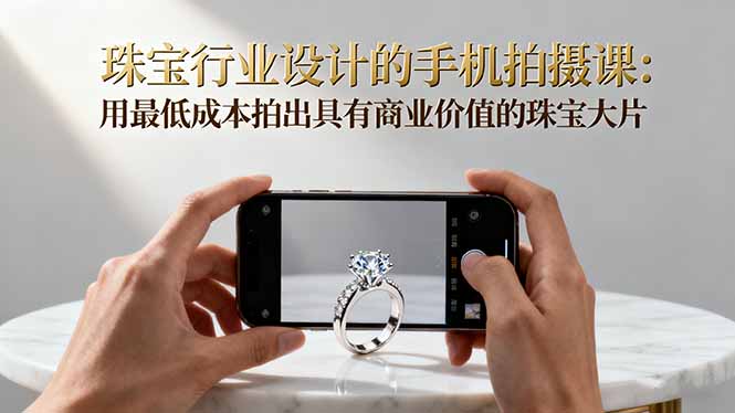 珠宝行业设计的手机拍摄课：用最低成本拍出具有商业价值的珠宝大片！-顺彩轻创-资源网-最新项目分享网