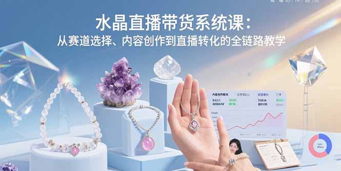 水晶直播带货系统课：从赛道选择、内容创作到直播转化的全链路教学-顺彩轻创-资源网-最新项目分享网