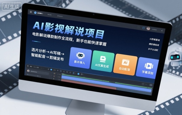 AI影视解说项目,电影解说爆款制作全流程,新手也能快速掌握-顺彩轻创-资源网-最新项目分享网