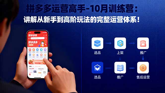 拼多多运营高手-10月训练营：讲解从新手到高阶玩法的完整运营体系！-顺彩轻创-资源网-最新项目分享网