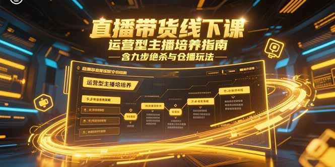 直播带货线下课，运营型主播培养指南，含九步绝杀与仓播玩法-顺彩轻创-资源网-最新项目分享网