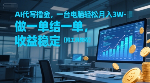 AI代写撸金，一台电脑轻松月入1-3W，做一单结一单，收益稳定【附工具教程】-顺彩轻创-资源网-最新项目分享网