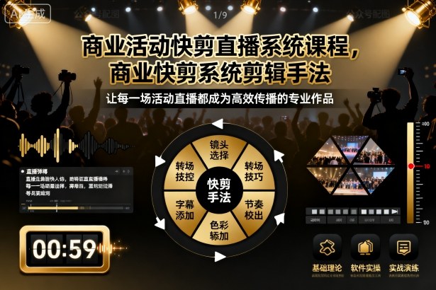 商业活动快剪直播系统课程，商业快剪系统剪辑手法-顺彩轻创-资源网-最新项目分享网