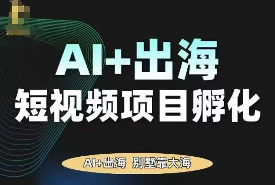 AI·TikTok AI+出海短视频项目孵化，陪你从0-1借助AI实现出海变现-顺彩轻创-资源网-最新项目分享网