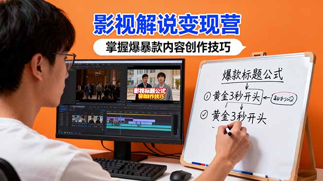 影视解说变现营：通过30+实战案例爆款内容创作技巧，掌握影视解说盈利密码-顺彩轻创-资源网-最新项目分享网