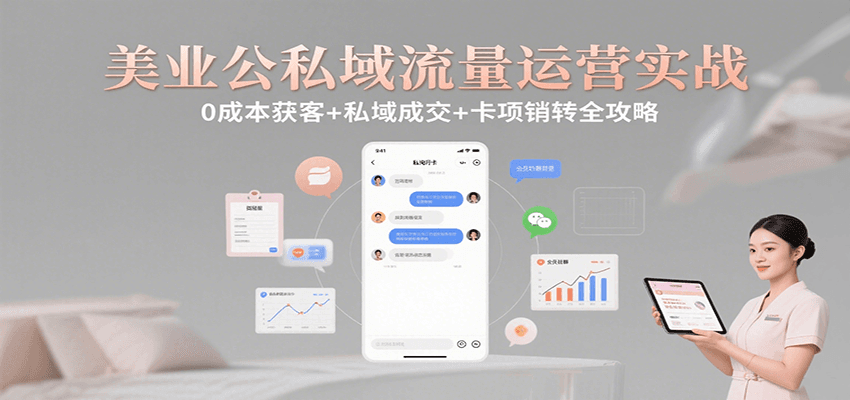 美业公私域流量运营实战：0成本获客+私域成交+卡项销转全攻略-顺彩轻创-资源网-最新项目分享网