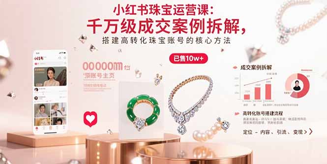 小红书珠宝运营课：千万级成交案例拆解，搭建高转化珠宝账号的核心方法-顺彩轻创-资源网-最新项目分享网