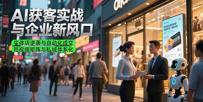 AI获客实战与企业新风口，实体店逆袭与自动化成交 短视频矩阵与私域体系化-顺彩轻创-资源网-最新项目分享网