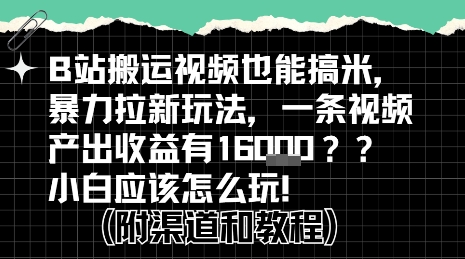b站掘金计划？搬运视频也能挣拉新的收益，小白应该怎么玩！-顺彩轻创-资源网-最新项目分享网