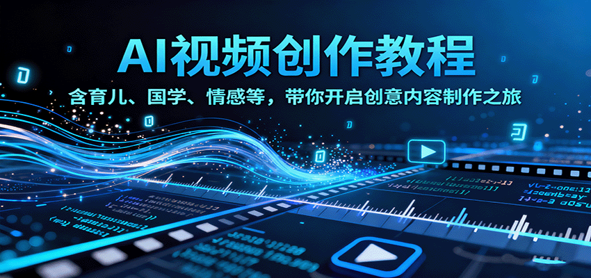 AI视频创富课，含育儿、国学、情感等，带你开启创意内容制作之旅-顺彩轻创-资源网-最新项目分享网