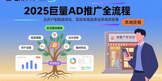 2025巨量AD推广全流程，从开户到投放优化，实现本地实体业务高效获客-顺彩轻创-资源网-最新项目分享网