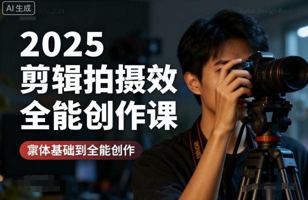 2025剪辑拍摄特效全能创作课，零基础到全能创作-顺彩轻创-资源网-最新项目分享网