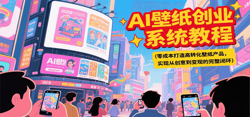 AI壁纸创业系统教程，零成本打造高转化壁纸产品，实现从创意到变现的完整闭环-顺彩轻创-资源网-最新项目分享网