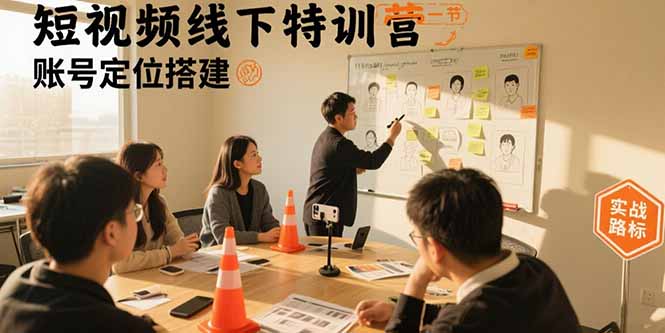 短视频线下特训营：账号定位搭建/口播号拍摄剪辑/直播间流量入口/变现实战-顺彩轻创-资源网-最新项目分享网
