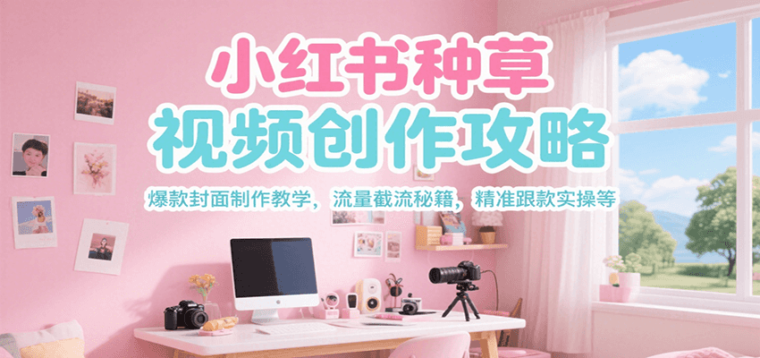 小红书种草视频创作攻略，爆款封面制作教学 ，流量截流秘籍 ，精准跟款实操等-顺彩轻创-资源网-最新项目分享网