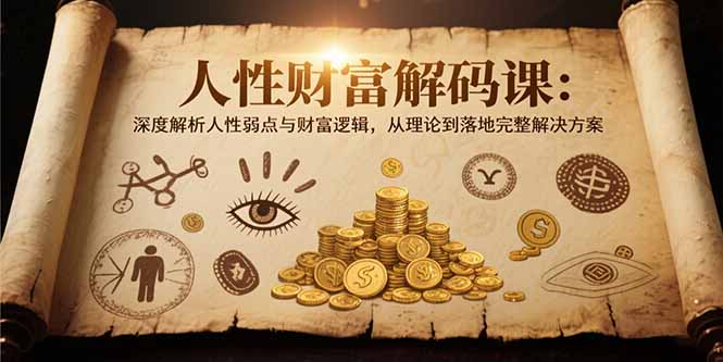 人性财富解码课6.0：深度解析人性弱点与财富逻辑，理论到落地完整解决方案-顺彩轻创-资源网-最新项目分享网
