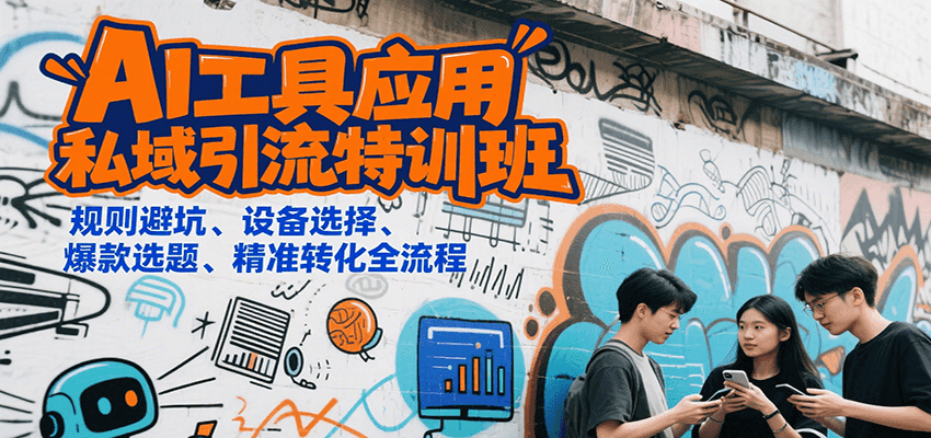 AI工具应用私域引流特训班，规则避坑、设备选择、爆款选题、精准转化全流程-顺彩轻创-资源网-最新项目分享网