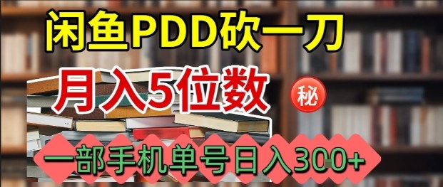 闲鱼PDD砍一刀，一部手机就可以操作，单号日入3张-顺彩轻创-资源网-最新项目分享网