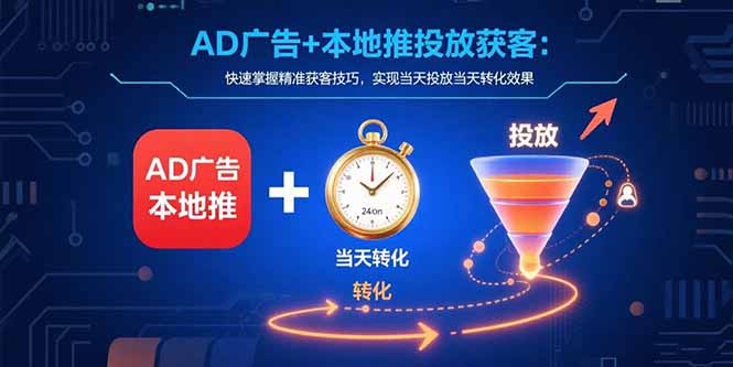 AD广告+本地推投放获客：快速掌握精准获客技巧，实现当天投放当天转化效果-顺彩轻创-资源网-最新项目分享网