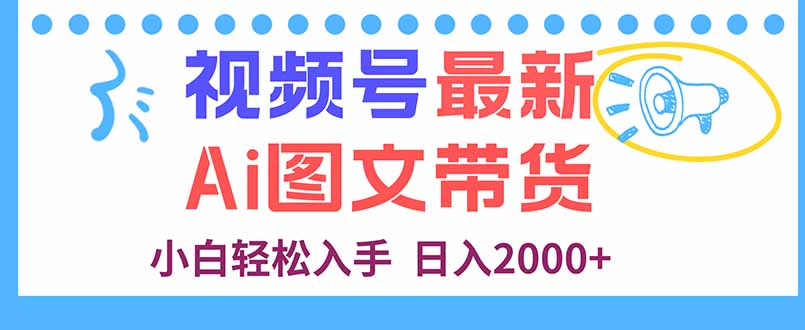 视频号最新AI图文带货，每天几分钟，小白轻松入手，日入2000+-顺彩轻创-资源网-最新项目分享网