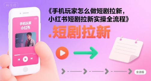 手机玩家怎么做短剧拉新，小红书短剧拉新实操全流程-顺彩轻创-资源网-最新项目分享网
