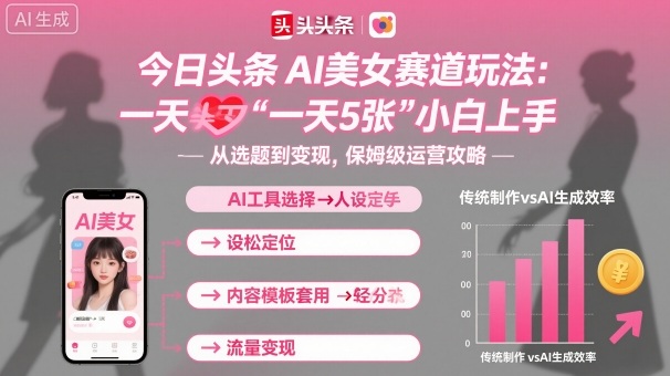 今日头条AI美女赛道玩法，一天轻松5张，小白轻松上手-顺彩轻创-资源网-最新项目分享网