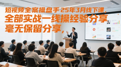 短视频全案操盘手25年3月线下课，全部实战一线操盘手经验分享，毫无保留分享，全是干货-顺彩轻创-资源网-最新项目分享网